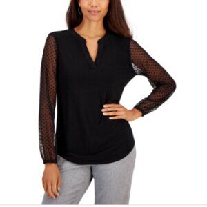 Womens Polka Dot Sheer Blouse